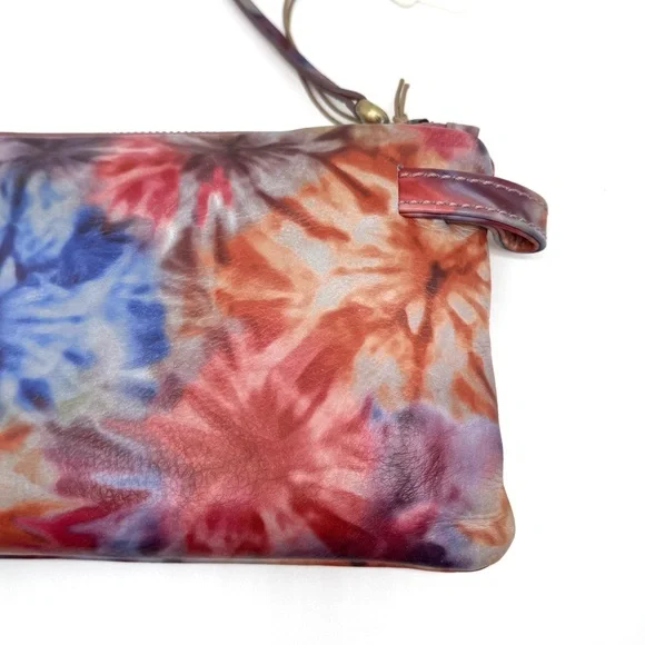 HOBO Waver Floral Tie-Dye Clutch Leather Bag Hard to Find - Picture 7 of 11